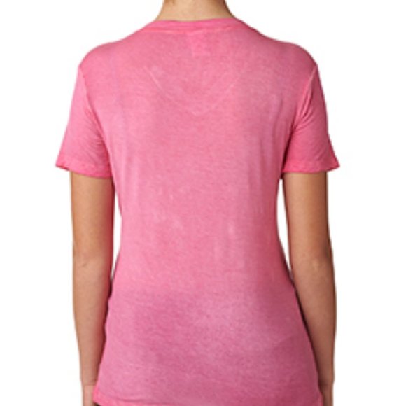 Mineral Wash Bubblegum Pink Slouchy V-tee - Picture 3 of 10